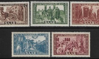 1950 SAAR SG.296-300 Nat. Relief Fund.   M/M  cat. val. £90.00