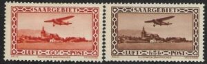 1932 SAAR SG.157-8 'AIR'. M/M cat. val. £80.00