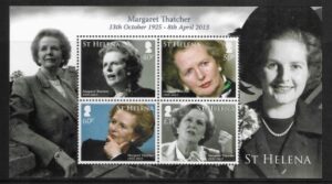 2013 St. Helena. SG.MS.1206  Margaret Thatcher. Mini Sheet. U/M (MNH)