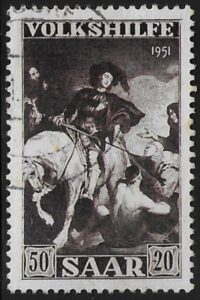 1951 SAAR SG.310 National Relief Fund. vfu. cat. val. £120.00