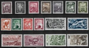 1949-51 SAAR SG.264-80  various designs. set 17 values M/M cat. £170.00