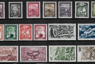 1949-51 SAAR SG.264-80  various designs. set 17 values M/M cat. £170.00