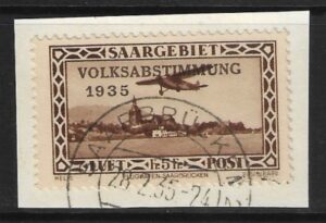 1934 SAAR SG.195 'AIR'. very fine used on paper (cat. val. £23.00)