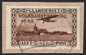 1934 SAAR SG.195 'AIR'. very fine used on paper (cat. val. £23.00)