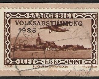 1934 SAAR  SG.195  'AIR'. very fine used on paper (cat. val. £23.00)