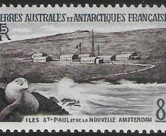 1956 French Antarctic  SG.9  10F Kerguelen Fur Seal & Settlement. U/M (MNH)