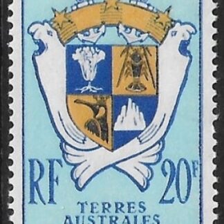 1959  French Antarctic  SG.13  20F Territorial Arms.  U/M (MNH)