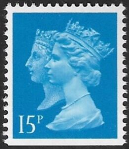 SG.1467 15p CB bright blue imperf Bottom Harrison ex booklet. JC1 U/M (MNH)