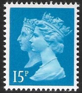 SG.1468 15p LB  bright blue  Harrison ex booklet. FB56 U/M (MNH)