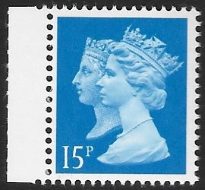 SG.1468ea 15p RB bright blue Harrison ex booklet DX11 U/M (MNH)