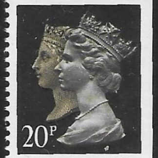 SG.1469 20p phos. brownish black & cream. imperf Top & Right  Harrison. ex booklet JB2  U/M (MNH)