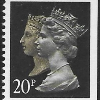 SG.1469 20p phos. brownish black & cream. imperf Bottom & Right  Harrison. ex booklet JB2 U/M (MNH)