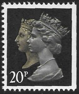SG.1469 20p phos. brownish black & cream. imperf Right  Harrison. ex booklet FH20  U/M (MNH)