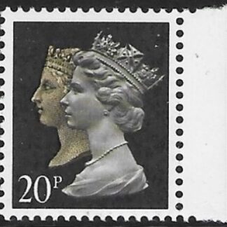 SG.1470 20p  2B brownish black & cream. Harrison. ex booklet  DX11 U/M (MNH)