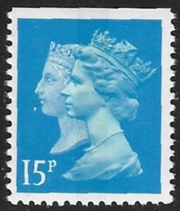 SG.1475  15p bright blue CB imperf Top. Walsall. ex booklet  JA1U/M (MNH)