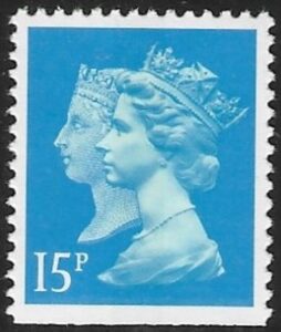 SG.1475  15p bright blue CB imperf Bottom. Walsall. ex booklet JA1 U/M (MNH)