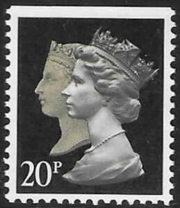 SG.1476  20p phos brownish black & cream  imperf Top. Walsall. ex booklet  JD3 U/M (MNH)