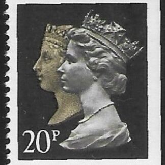 SG.1476  20p phos brownish black & cream  imperf  Top & Right. Walsall. ex booklet JB1  U/M (MNH)