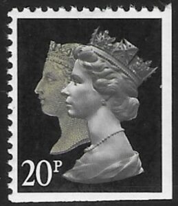 SG.1476  20p phos brownish black & cream  imperf  Bottom & Right. Walsall. ex booklet  JD1 U/M (MNH)