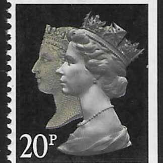 SG.1476  20p phos brownish black & cream  imperf  Bottom & Right. Walsall. ex booklet  JD1 U/M (MNH)