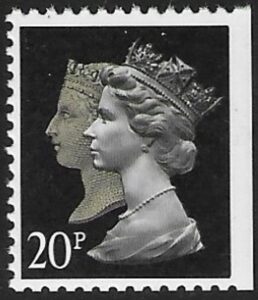 SG.1476  20p phos brownish black & cream  imperf  Right. Walsall. ex booklet FH19 U/M (MNH)