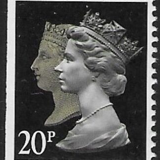 SG.1476  20p phos brownish black & cream  imperf  Left. Walsall. ex booklet FH19 U/M (MNH)