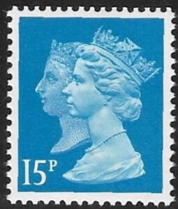 SG.1477  15p CB bright blue.  Questa ex booklet JC2  U/M (MNH)