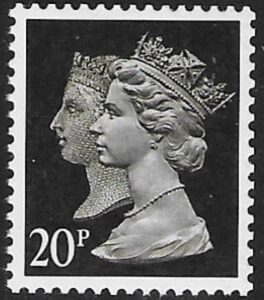 SG.1478  20p phos. brownish black  Questa ex booklet JD2 U/M (MNH)