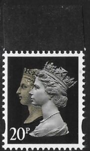 SG.2133 20p 2B brownish black & cream perf 14½ x 14 Walsall ex booklet  DY21 U/M (MNH)
