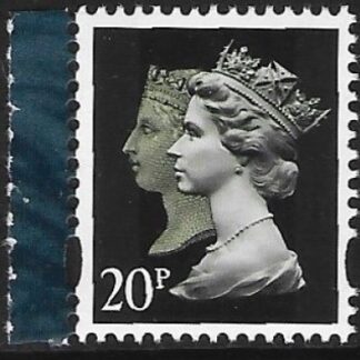 SG.2955  20p 2B  brownish black  cartor ex booklet  DX46 U/M (MNH)