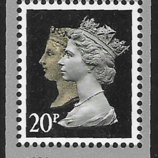 SG.2133   1st  2B  brownish black & cream  Walsall 'Gravure'  ex mini sheet. U/M (MNH)