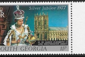1977 South Georgia SG.51w  Silver Jubilee. watermark crown to right of CA U/M (MNH)