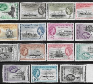 1954 Falkland Dependencies SG.G26-40 Ships Definitives. 15 values  U/M (MNH)
