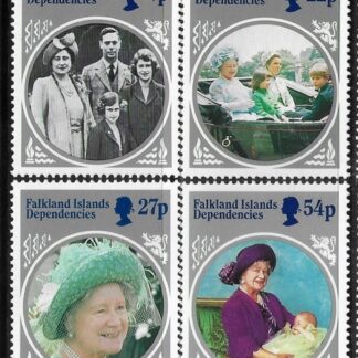 1985 Falkland Islands Dependencies SG.129-32 Queen Mother. set 4. U/M (MNH)