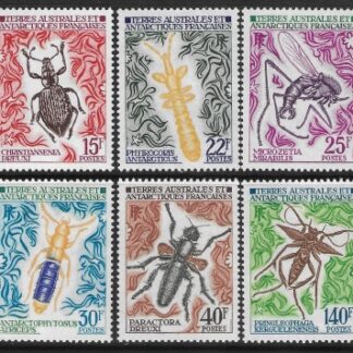 1972 French Antarctic - SG.72-7  Insects set 6 values U/M (MNH)