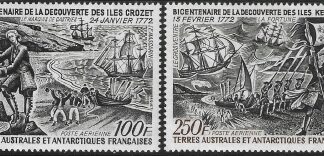 1972  French Antarctic  SG.78-9  AIR. Bicent of Discovery Crozet & Kerguelen. U/M (MNH)