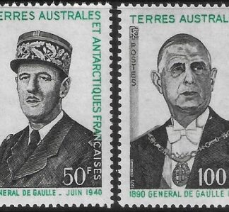 1972  French Antarctic  SG.80-1  First Death Anniv. of General De Gaulle. U/M (MNH)