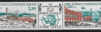 1976  French Antarctic  SG.107-8 (107a strip) 20th Anniv. of Dumont d'Urville Base. U/M (MNH)