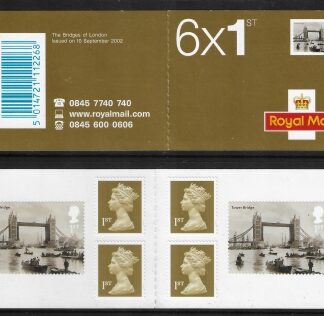 2002 PM7  6 x 1st. Bridges of London ( 2 x SG. 2314 ) + 4  Machin's.