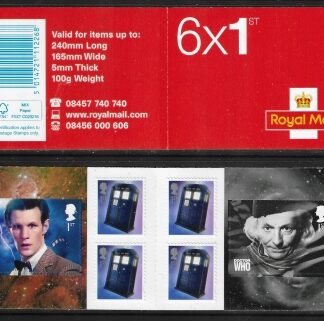 2013 PM36  6 x 1st. Dr Who Matt Smith and William Hartnell (SG.3448 & 3450) +4 Tardis (SG.3449).