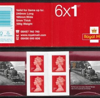 2013 PM38 6 x 1st. Locos of N. Ireland x 2 (SG.3497) + 4 Machin's (M13L).