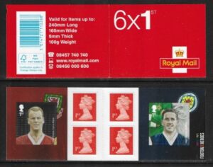 2014 PM41 6 x 1st. Football Heroes Book 2. (SG.3477 & 3478)  + 4 Machin's (M13L).