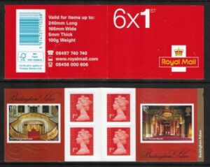 2014 PM42  6 x 1st Buckingham Palace. London (SG.3595 & 3596) + 4 Machin's (M14L).