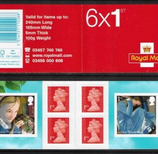 2015 PM46 6 x 1st. Alice in Wonderland ( SG.3668 & 3669) + 4 Machin's (M15L)