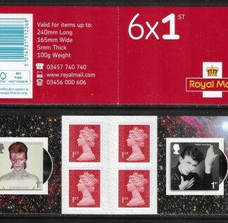 2017 PM56  6 x 1st. David Bowie (SG.3934 & 3935) +  4 Machin (M17L).