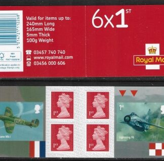2018 PM59  6 x 1st. RAF Centenary(SG.4065 & 6) + 4 x Machin (M18L).