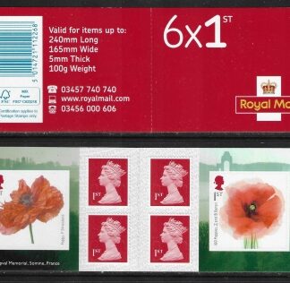 2018 PM63  6 x 1st. The Great War ( SG.4139-40 ) + 4 Machin (M18L)