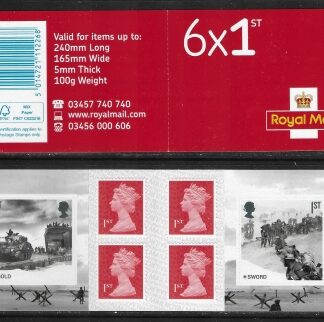 2019  PM67  6 x 1st. 75th Anniversary of D-Day ( SG.4237 & 8) + 4 Machin (M19L)