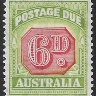 1938 Australia SG. D117 6d carmine & green -  post due M/M