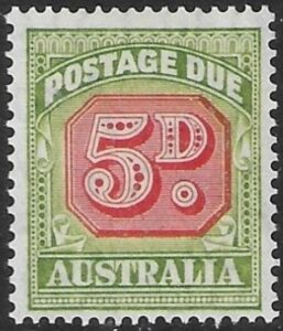 1947 Australia SG. D124 5d carmine & green - post due U/M (MNH)